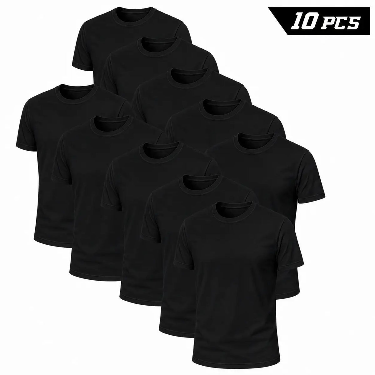Men's 3/6/10-Pack 100% Cotton Crew Neck Short Sleeve Tshirts - Unisex Pure White Blank Top, Personalized Custom Printing Garment, Comfortable Apparel for Daily Wear & Gym,back to school,back to school shopping Menswear Streetwear