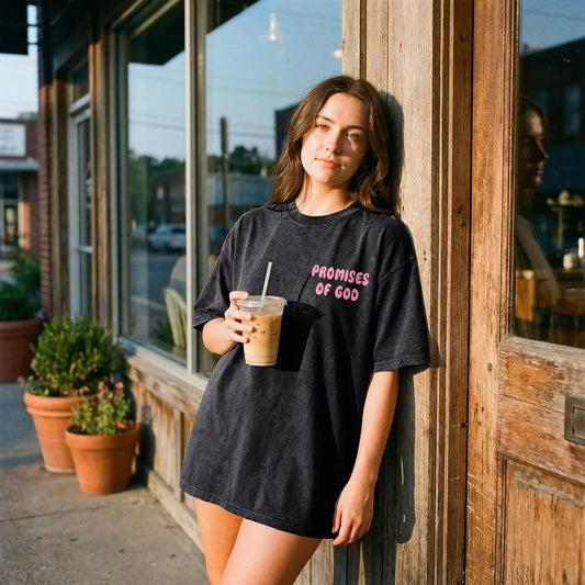 Oversized Christian Graphic Tee for Women Bible Verse Shirt - Cute Jesus Faith Letter Print Top, Breathable Casual Vintage Style for Everyday Wear & Light Workout