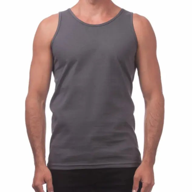 Pro Club Men's Heavyweight Cotton Sleeveless Tank Top Tee - Plain, Soft Breathable Round Neck Pull-On, Big & Tall S-5XL Sizes, Easy Layering, Foldable, Laid-Back Street Style, Gym Wear, Childrens Day Outfits, Menswear Fashion