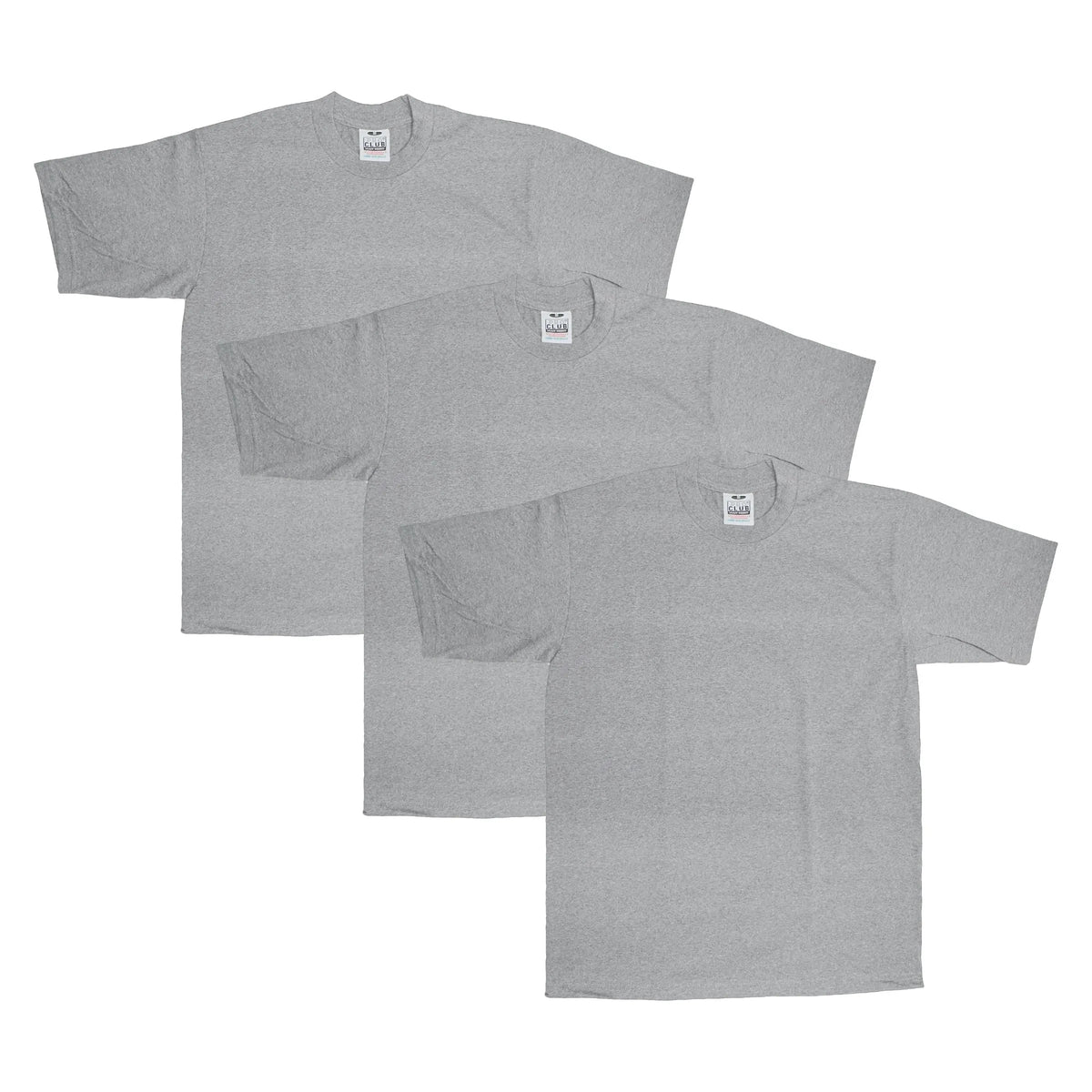 3-Pack Pro Club Men's Heavyweight Cotton Short Sleeve Crew Neck T-Shirt