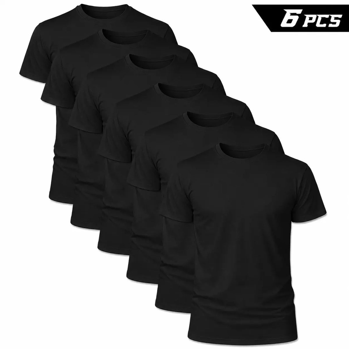 Men's 3/6/10-Pack 100% Cotton Crew Neck Short Sleeve Tshirts - Unisex Pure White Blank Top, Personalized Custom Printing Garment, Comfortable Apparel for Daily Wear & Gym,back to school,back to school shopping Menswear Streetwear