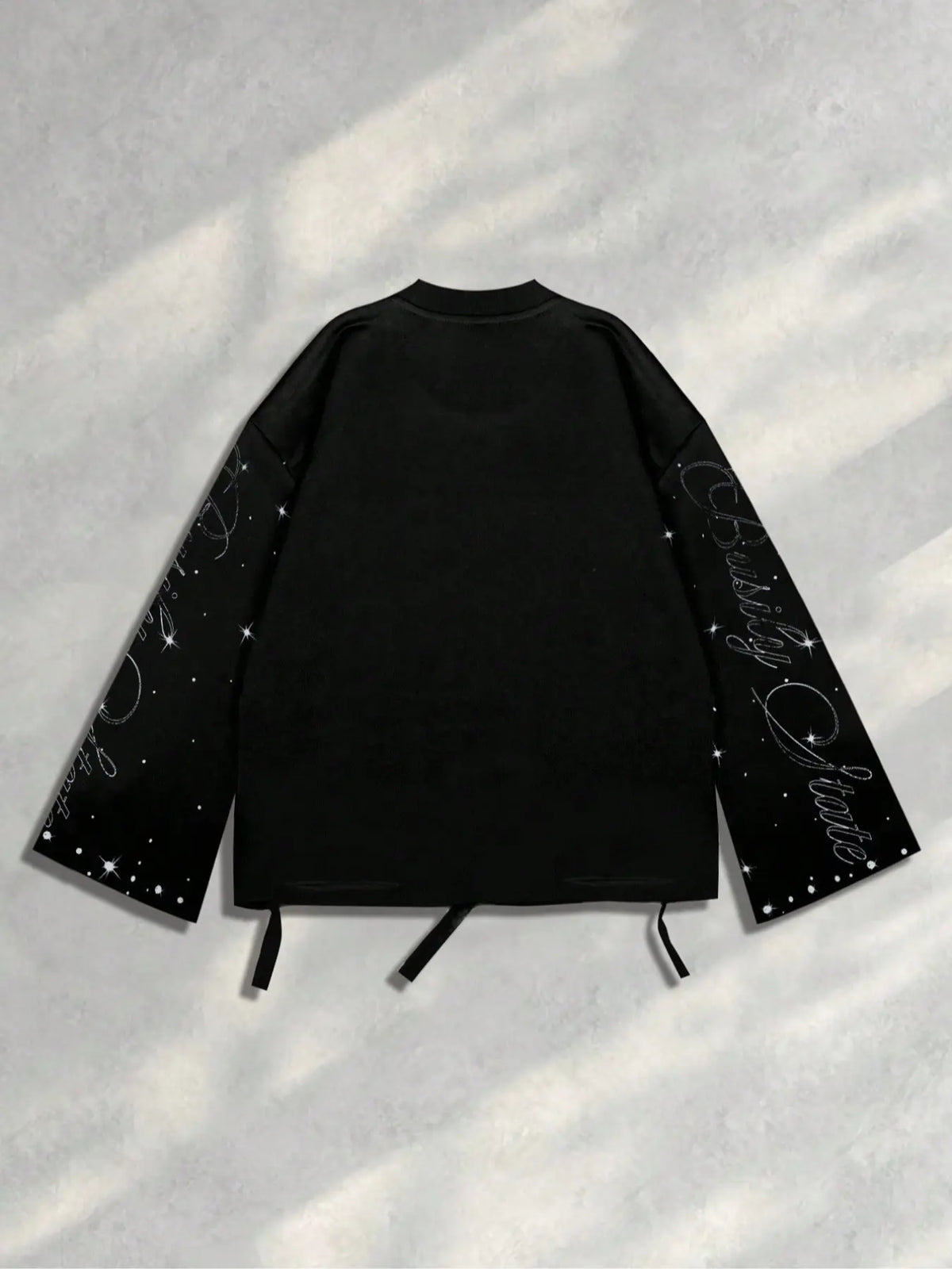 Men's Vintage Street Style Saint Graphic Print Long Sleeve Round Neck T-Shirt, Loose-Fitting Short Fit, Fall 2000s Fashion, Streetwear, Casual Clothes