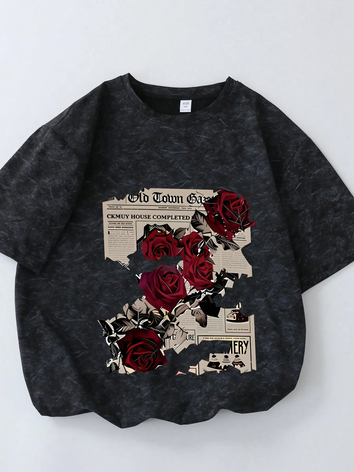 Women's Round Neck Short Sleeve Aesthetic Streetwear Casual Cotton Tee - Retro Loose Fit Cute Trendy Graphic Top, T Shirts Women for Summer Outdoor Wear