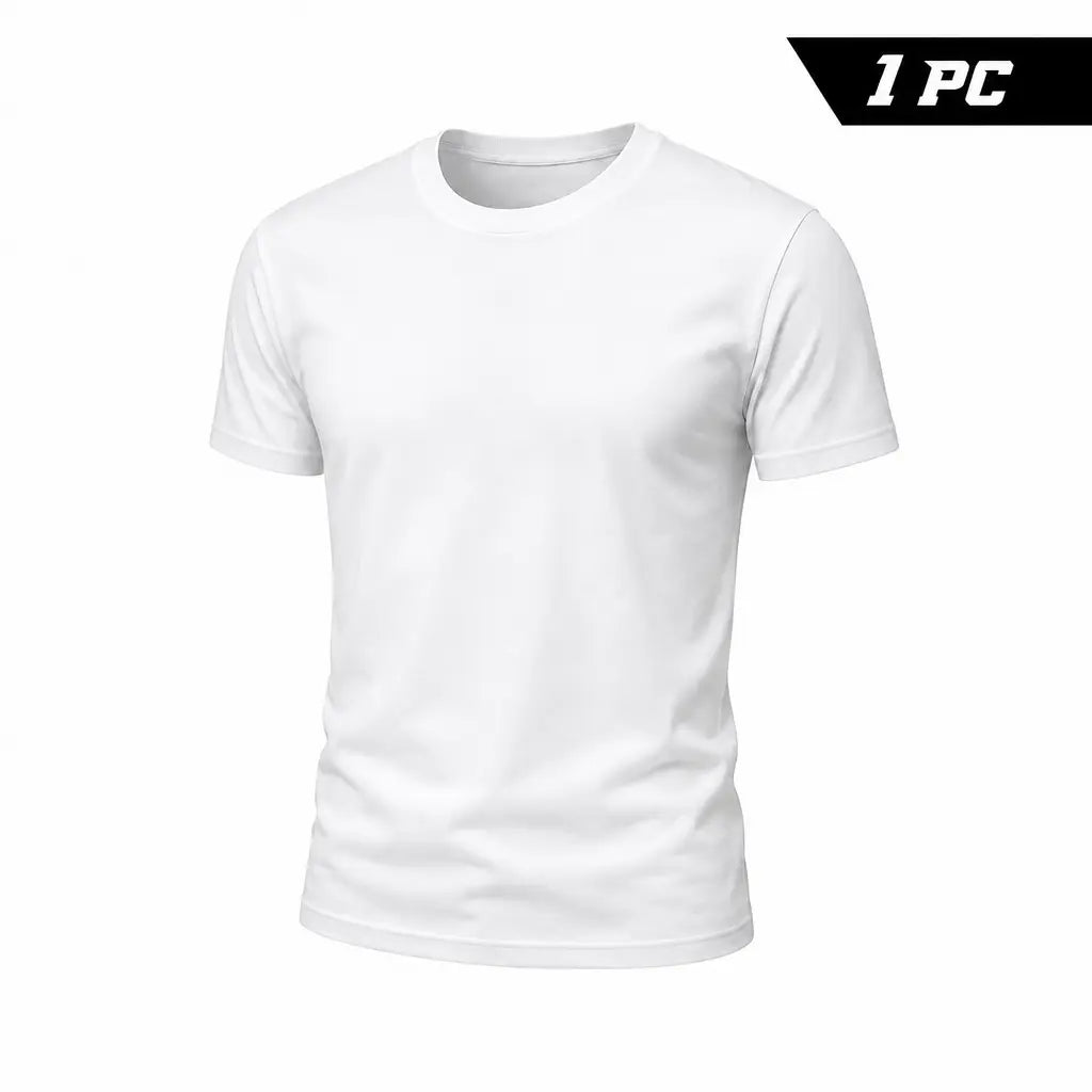 Men's 3/6/10-Pack 100% Cotton Crew Neck Short Sleeve Tshirts - Unisex Pure White Blank Top, Personalized Custom Printing Garment, Comfortable Apparel for Daily Wear & Gym,back to school,back to school shopping Menswear Streetwear