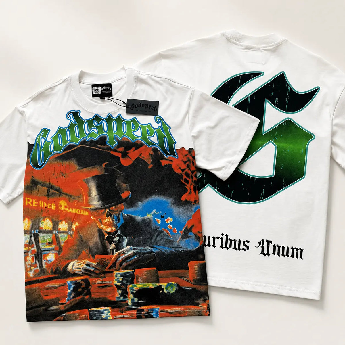 European American Casual Y2K GODSPEED Trade Rock Band Retro Washing Short Sleeve T-Shirt Casual Loose Men Women Couples Bottom Shirt