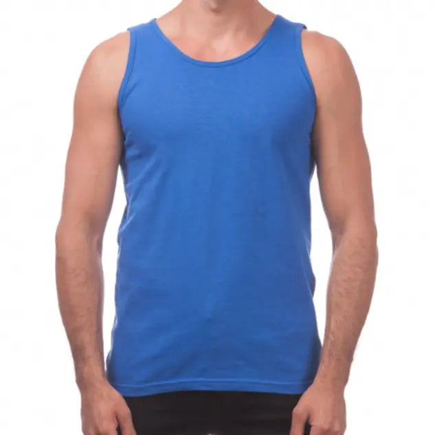 Pro Club Men's Heavyweight Cotton Sleeveless Tank Top Tee - Plain, Soft Breathable Round Neck Pull-On, Big & Tall S-5XL Sizes, Easy Layering, Foldable, Laid-Back Street Style, Gym Wear, Childrens Day Outfits, Menswear Fashion