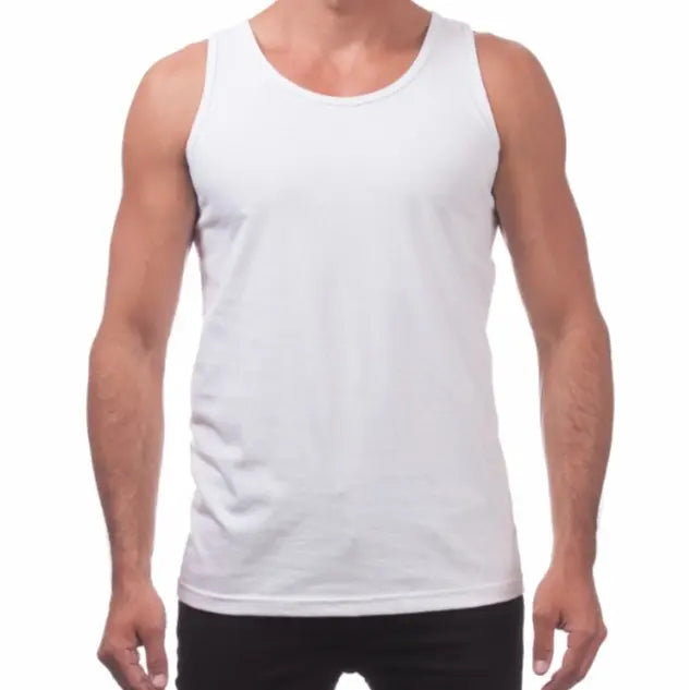 Pro Club Men's Heavyweight Cotton Sleeveless Tank Top Tee - Plain, Soft Breathable Round Neck Pull-On, Big & Tall S-5XL Sizes, Easy Layering, Foldable, Laid-Back Street Style, Gym Wear, Childrens Day Outfits, Menswear Fashion