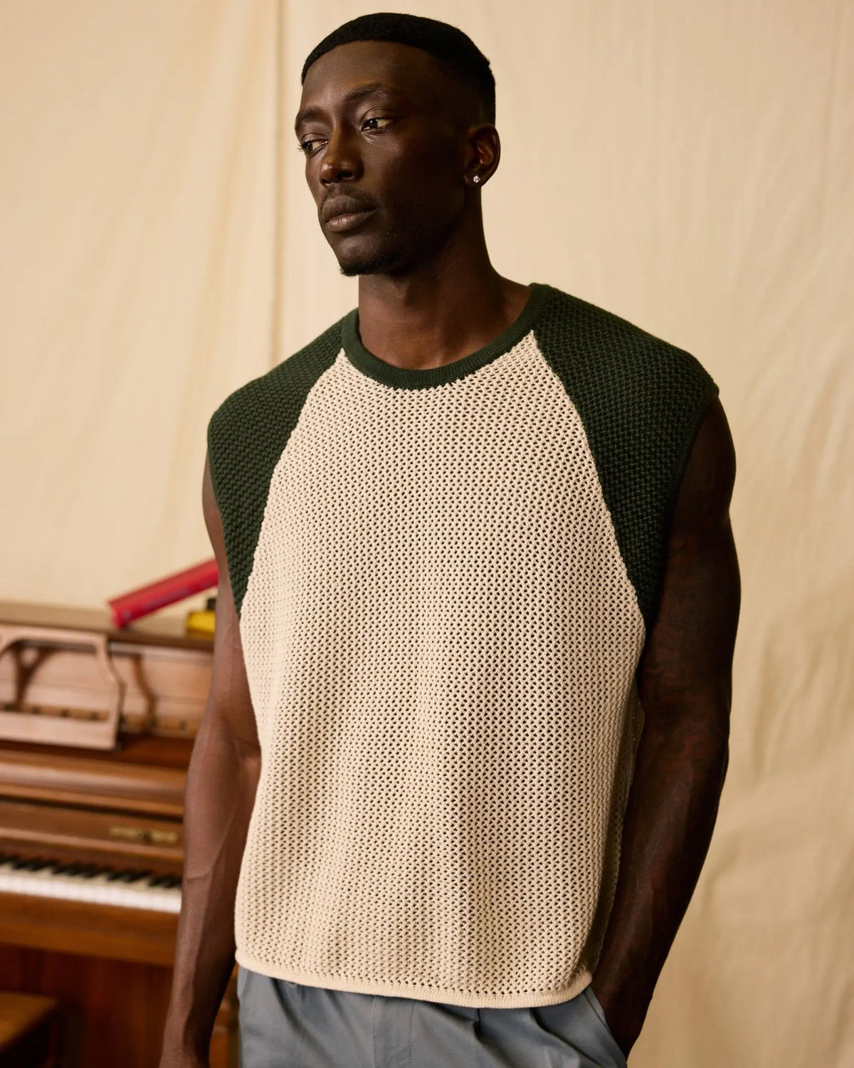 The Porto Crochet Tank - Sabbia