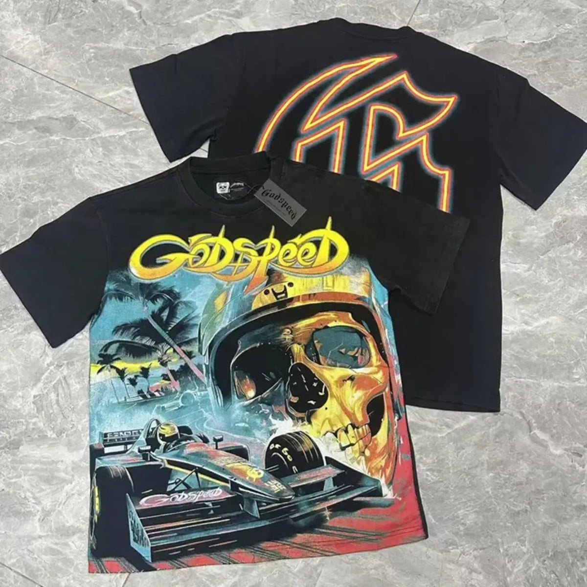 Y2K GODSPEED Professional Certified Racist Racing T-Shirt Men's Women Fashion Vintage T-shirts 100% Cotton Oversized T Shirts
