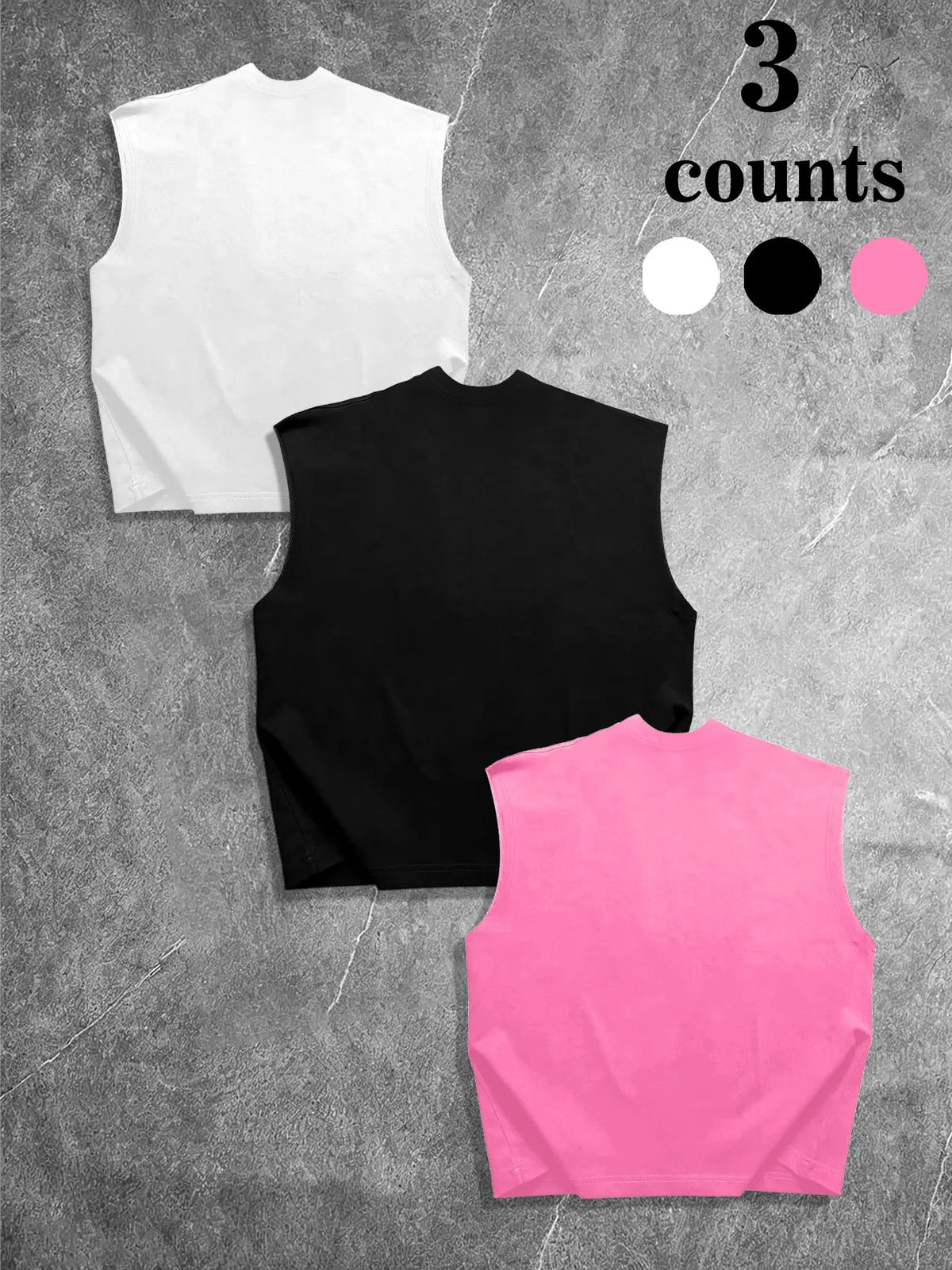 Summer Unisex Casual Vest Set, Asymmetrical Graphic Design, Sleeveless Top, Multiple Colors Available, Perfect for Daily Wear