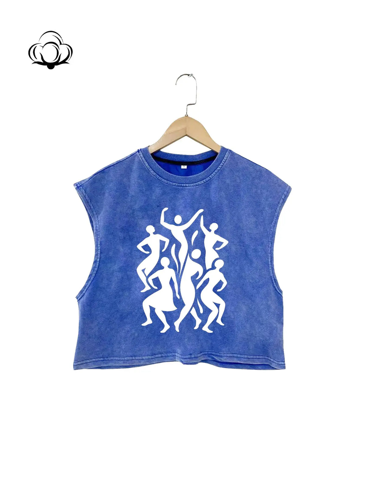 Men Women Sleeveless Cotton Vest Top Loose Fit Round Neck Abstract Animal Print Fashion Casual Streetwear All Seasons
