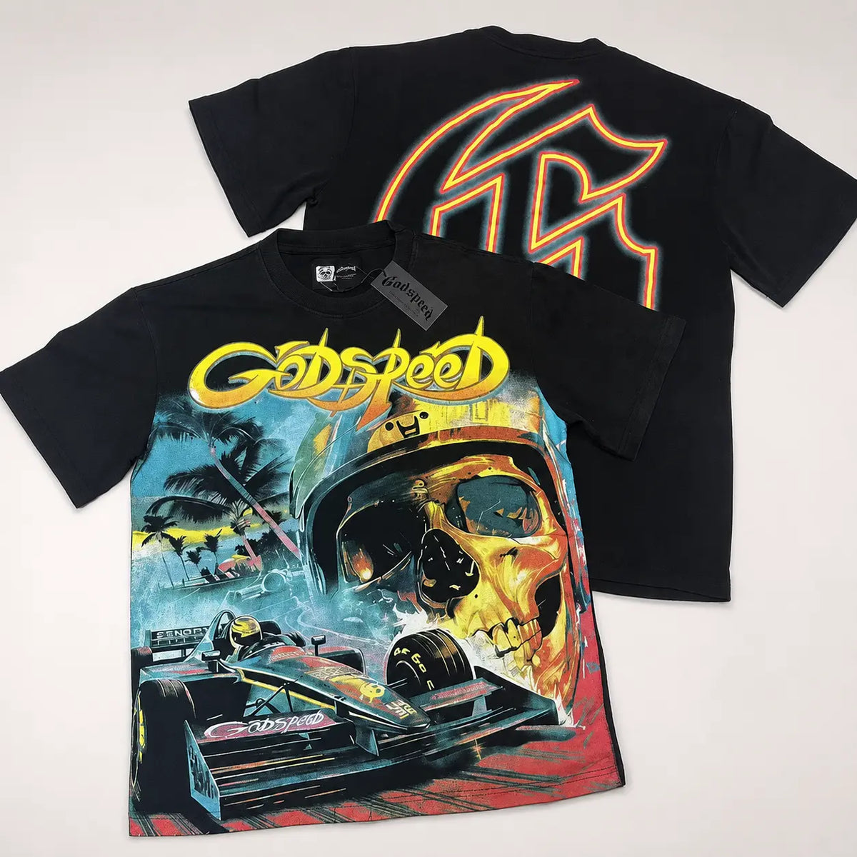 Y2K GODSPEED Professional Certified Racist Racing T-Shirt Men's Women Fashion Vintage T-shirts 100% Cotton Oversized T Shirts