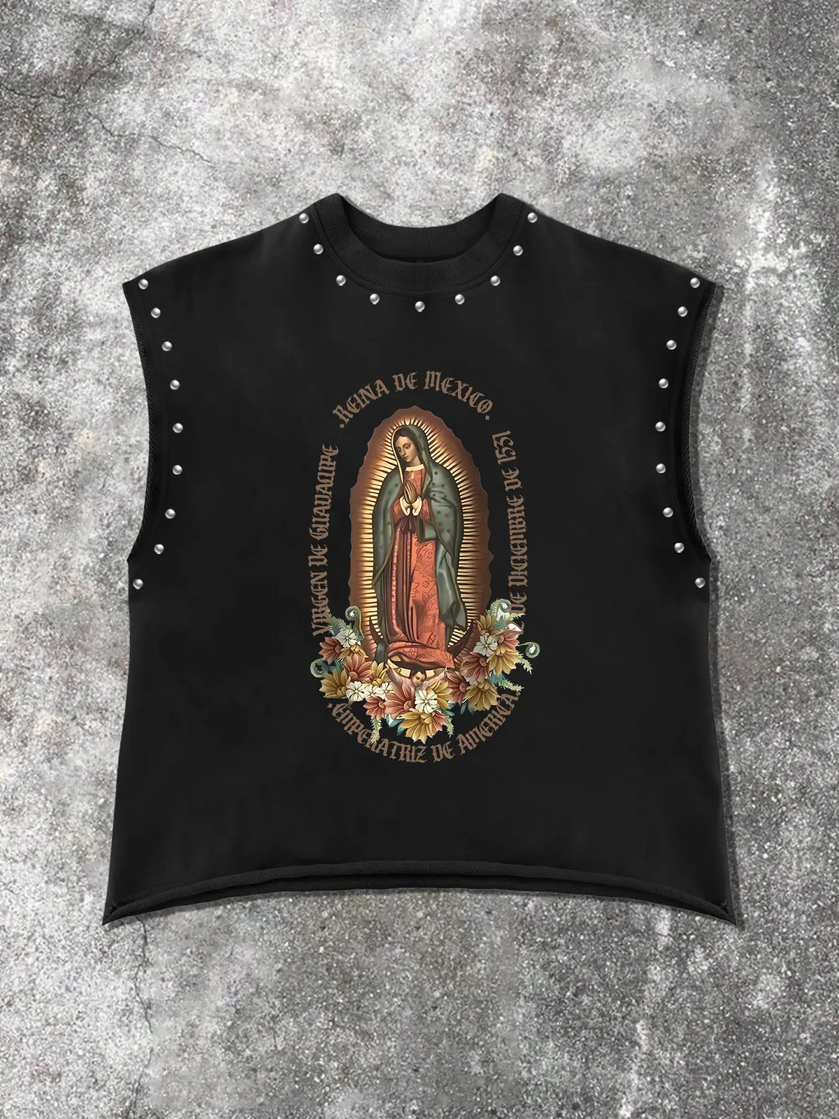Unisex Vintage Sleeveless Vest, Virgin Mary Print, Loose Casual Sleeveless Top, vest tops, Daily Wear, Men's All-Season Clothing, Gamis, menswear