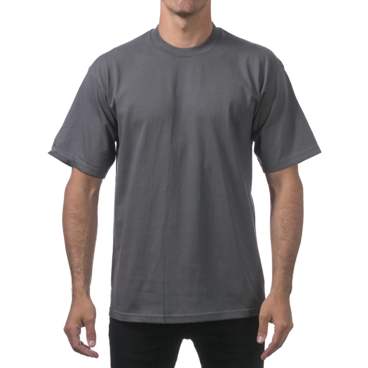 PROCLUB Men's Heavyweight Short Sleeve T Shirt Casual Cotton Tee PRO CLUB Plain Cotton Tee T Shirts LA Streetwear Hip Hop Harem Big Tall Sizes Black White Gray
